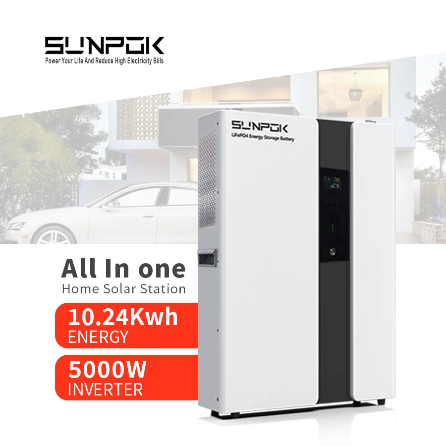 All in one 10kWh Home UPS Emergency Backup Pure Sine Wave Solar Power systemSunpok