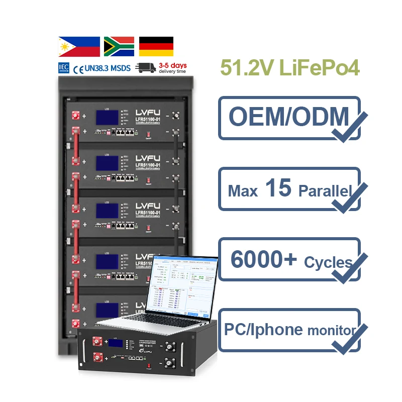 5-10kWh Lithium Iron Battery Rack - Rack Mounted LFP for Home Energy Storage  LVFU