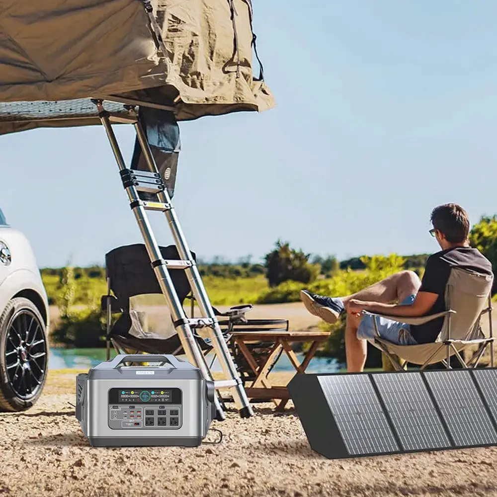 2000W Emergency Solar Generator & Portable Power Station - 110V/220V Output for Outdoor Camping IMREN