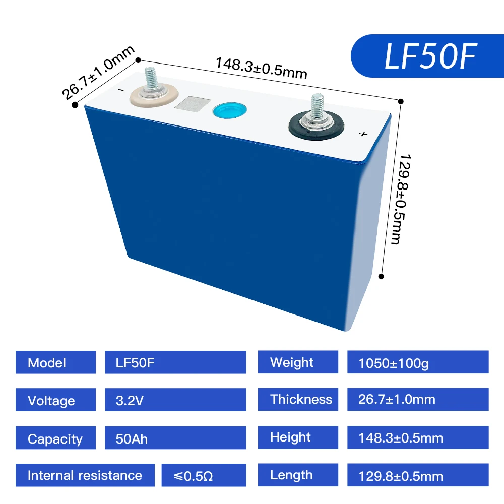 3.2V 50-200Ah LiFePO4 Cells - Lithium Iron Phosphate Battery for solar storage systems. Reliable & long-lasting power solution IMREN