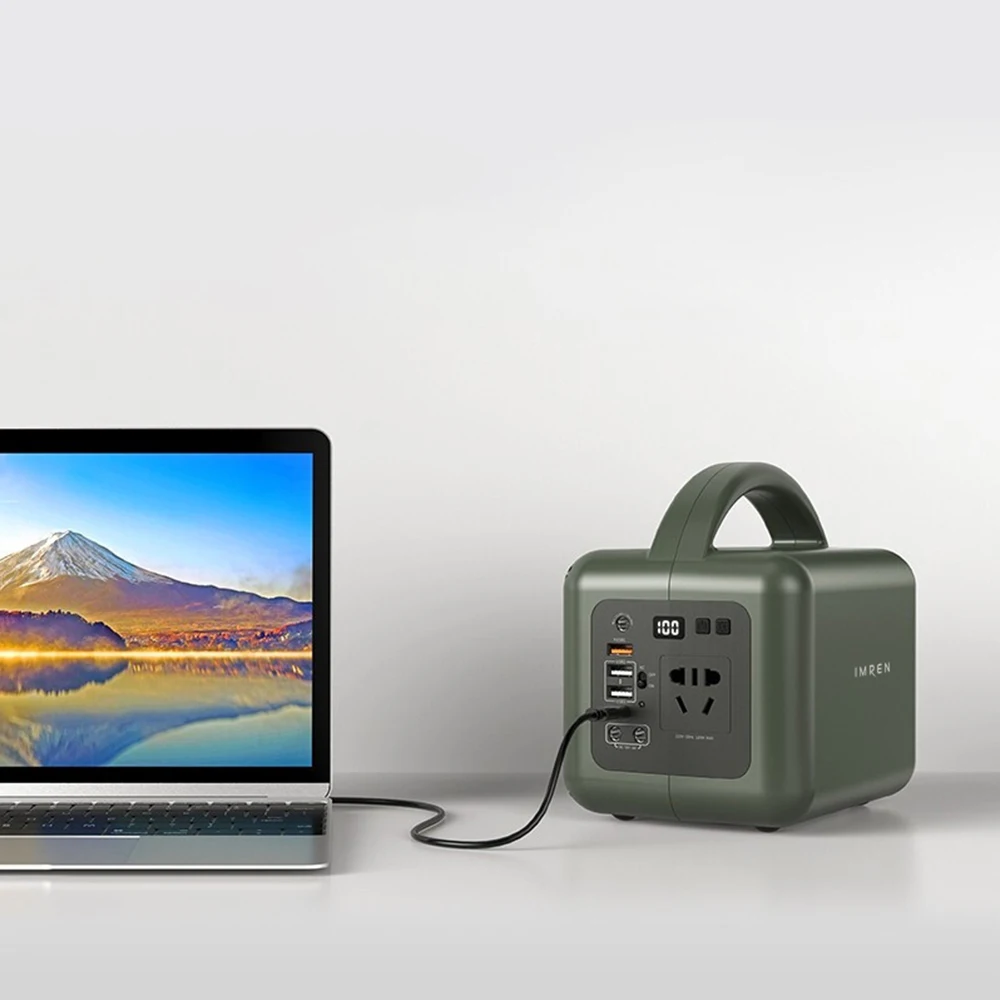 Portable Power Station & Power Bank - 120W Solar Charging, 110V/220V Output for Camping/Emergency IMREN