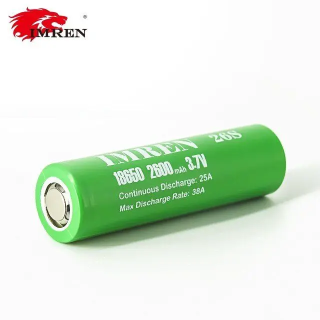 Original 18650 26S 2600mah 3.6V Rechargeable Cylindrical Lithium Ion Cell for flashlight Battery IMREN