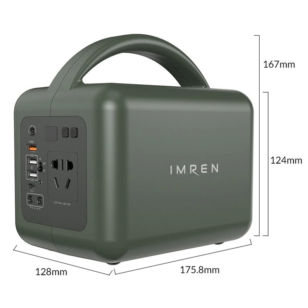 Portable Power Station & Power Bank - 120W Solar Charging, 110V/220V Output for Camping/Emergency IMREN