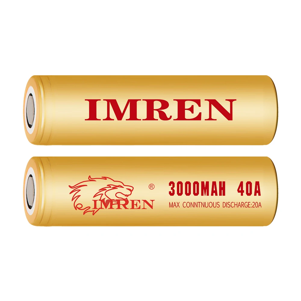 18650 3.7V 3000mAh Lithium Li-Ion Battery Cell with 40A High Rate Discharge IMREN