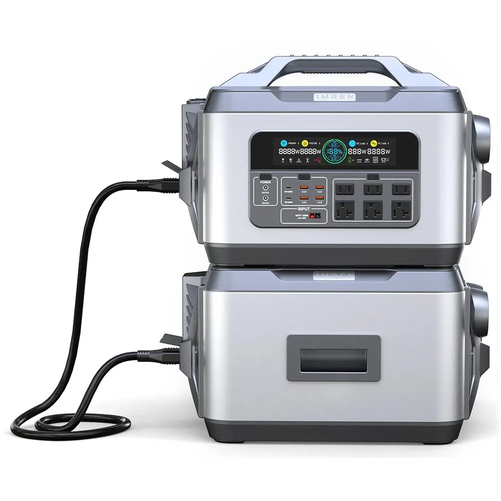 2000W Emergency Solar Generator & Portable Power Station - 110V/220V Output for Outdoor Camping IMREN