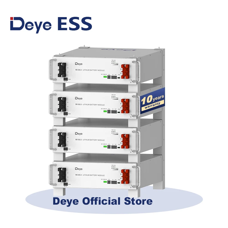 ESS SE-G5.3 Battery Pack: 5-340kWh, 51.2V 104Ah LiFePO4 for Solar Storage Deye