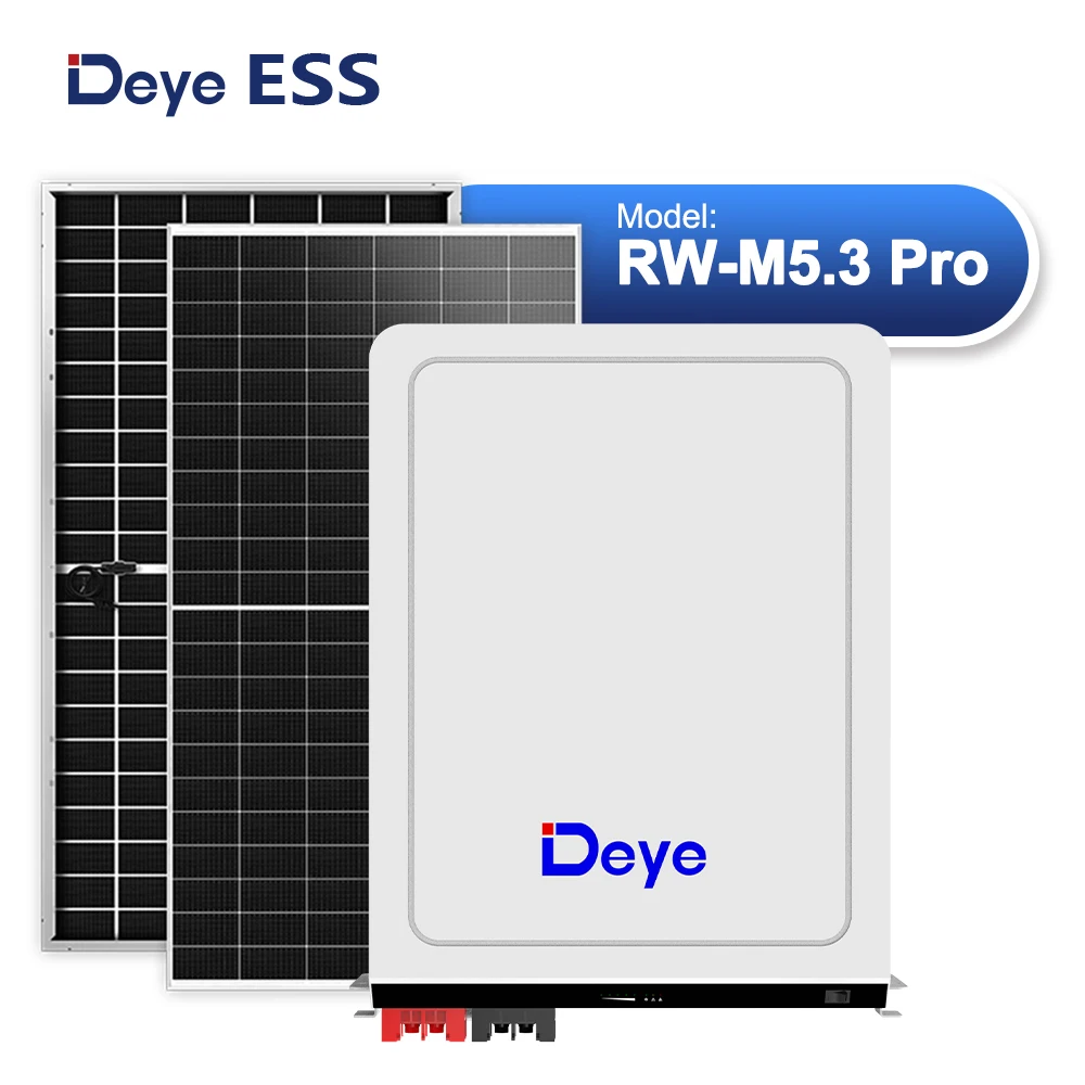 ESS RW-M5.3 Pro Wall-Mount LiFePO4 Battery: 51.2V 104Ah Home Solar Energy Storage Deye