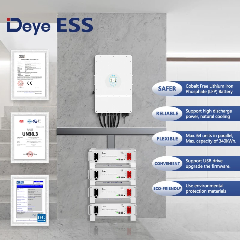 ESS SE-G5.3 Battery Pack: 5-340kWh, 51.2V 104Ah LiFePO4 for Solar Storage Deye