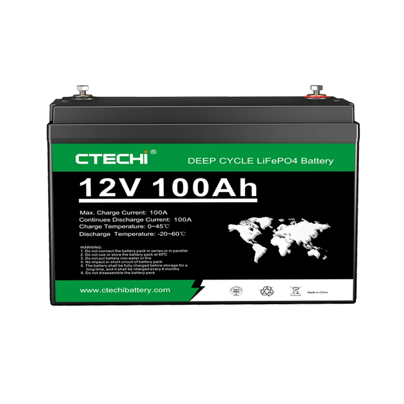 LiFePO4 Lithium ion Battery Pack with BMS Flexible Home Energy Storage 12V-48V, 100Ah-400Ah CTECHi