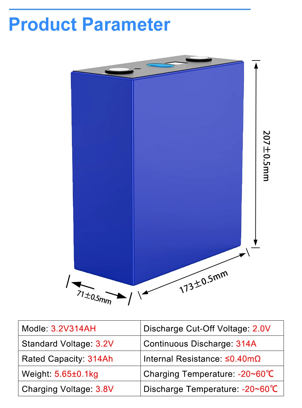 Avepower 3.2V 280- 314AH Prismatic Solar Lithium Ion Batteries 3.2V LiFePO4 Energy Storage Battery