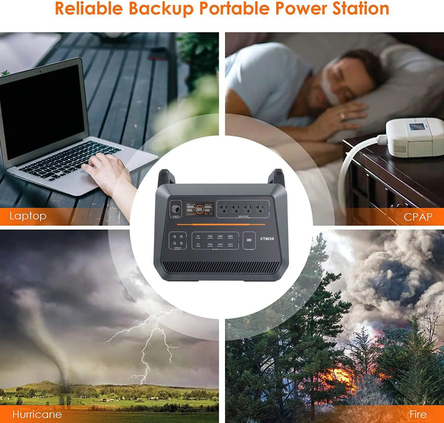 CTECHi's Portable Solar Generator Power Station 2-3kW Emergency Home & Camping Power