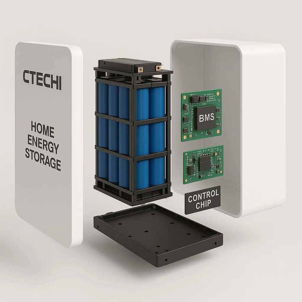 CTECHi  Smart Load Balancing 16kWh  All in One Energy Storage Battery Off Hybrid grid 314Ah Lifepo4 Core for Homes