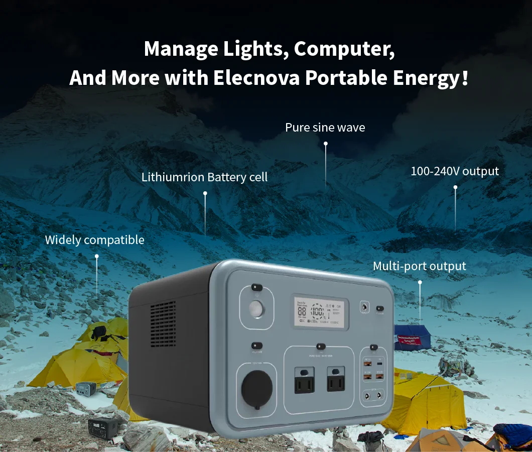 Elecnova 500W/600W Solar Power Station - Portable Generator for Outdoor Use