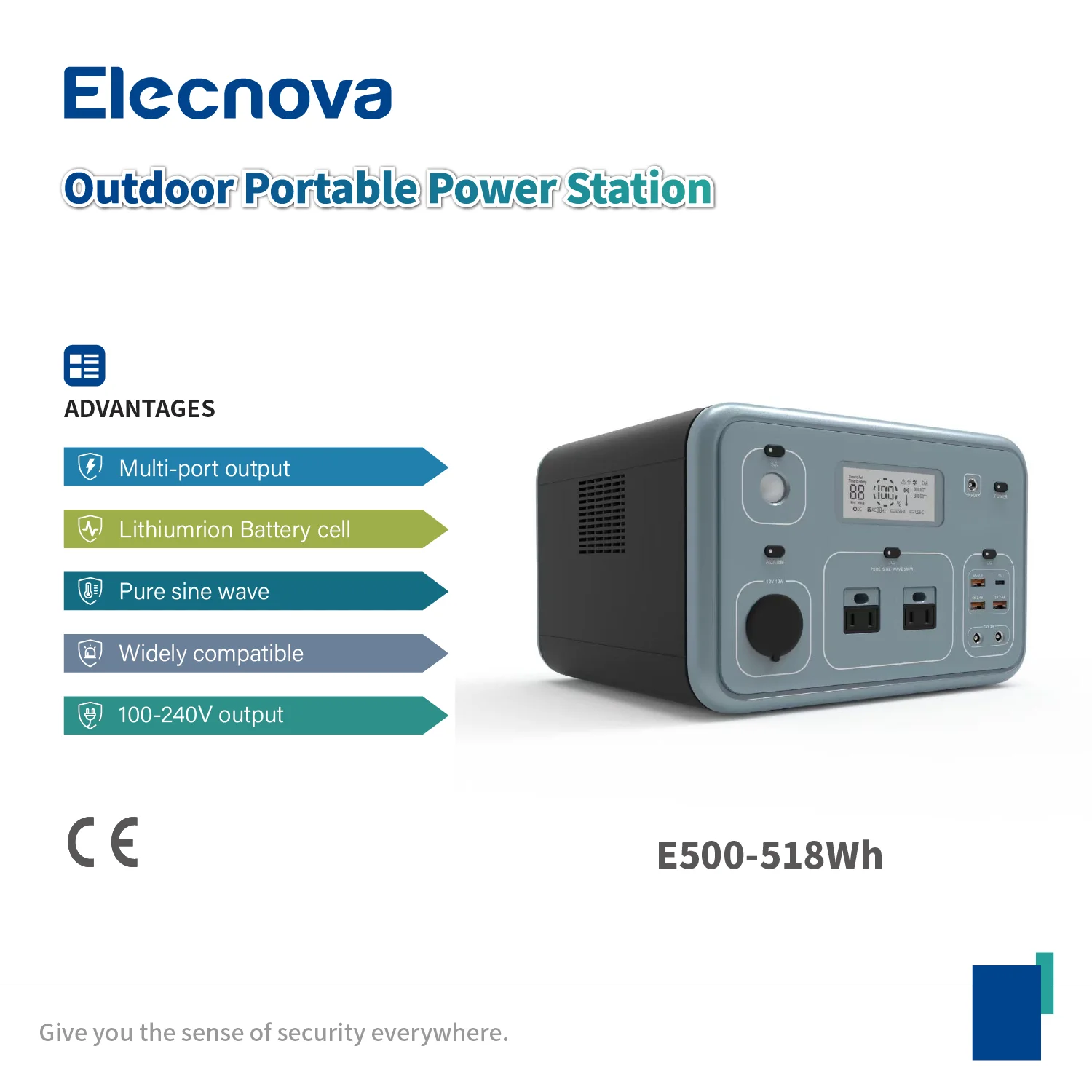 Elecnova 500W/600W Solar Power Station - Portable Generator for Outdoor Use