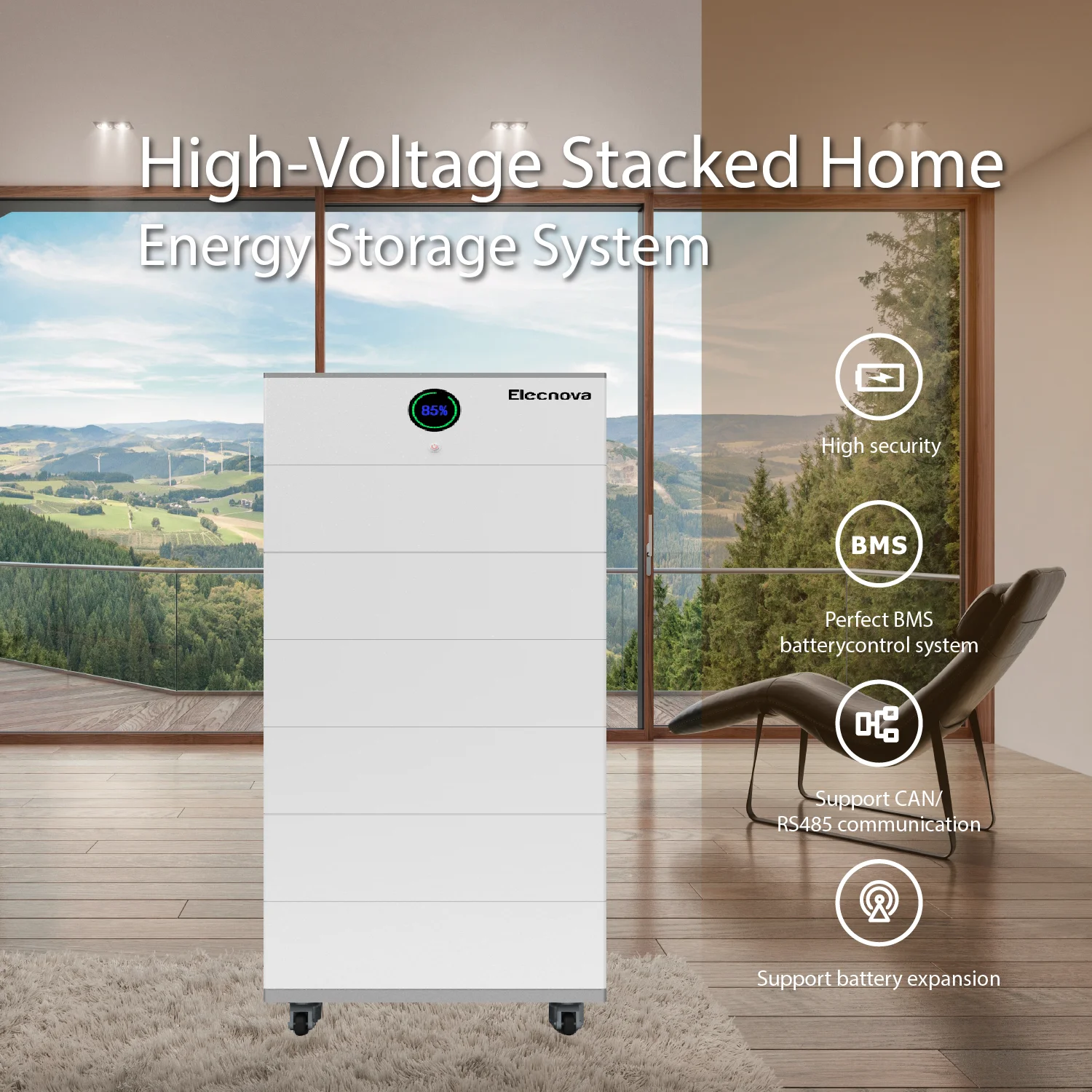 Elecnova 300V LiFePO4 Battery Pack - 100Ah-200Ah for Home Energy Storage