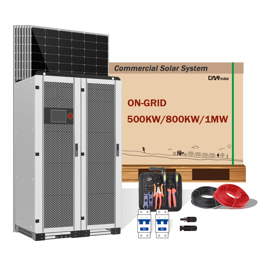 500KVA On-Grid Solar Power System IP68 - Industrial & Commercial Use DAH