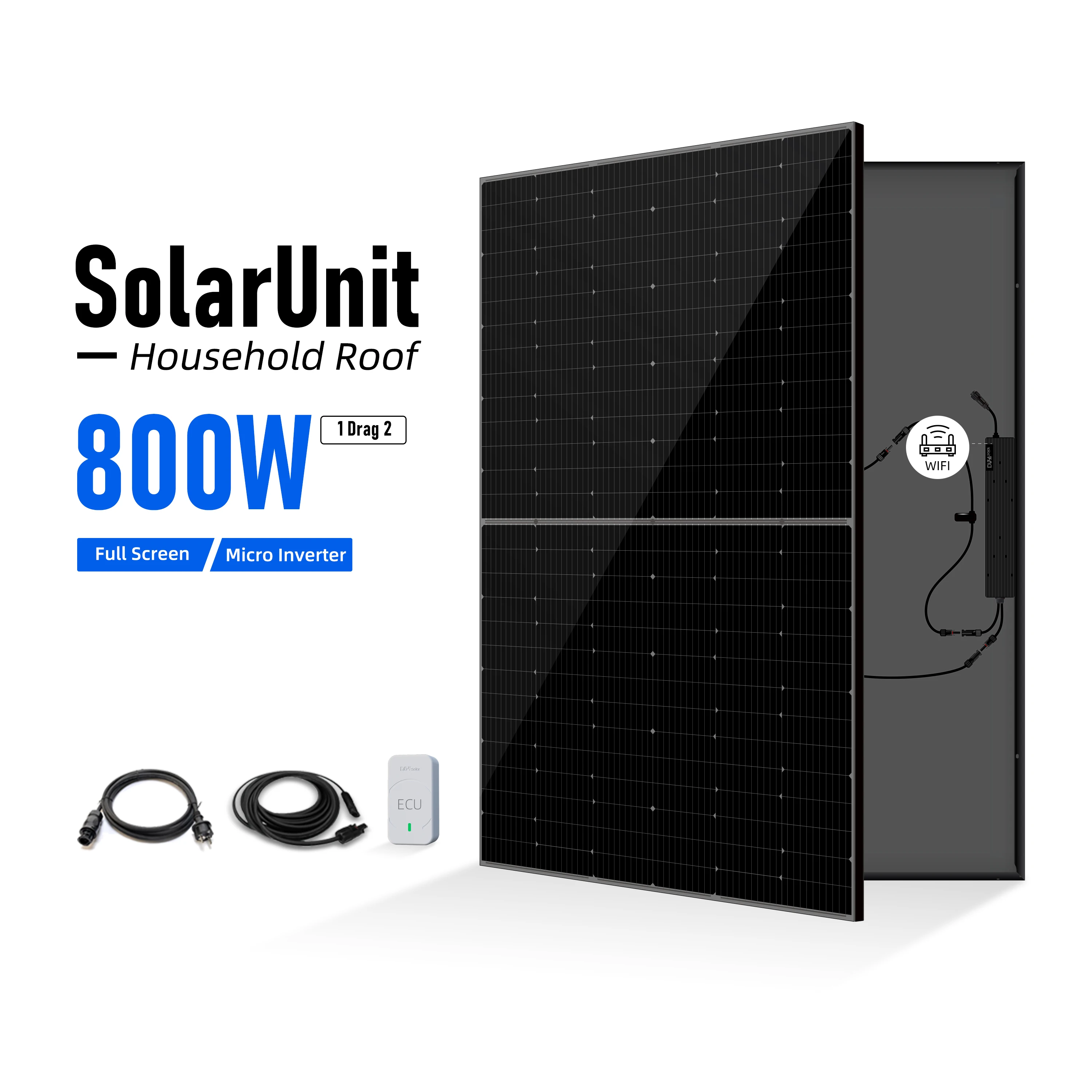 Balcony Solar Energy System IP65 - 800W Complete Kit with Micro Inverter DAH
