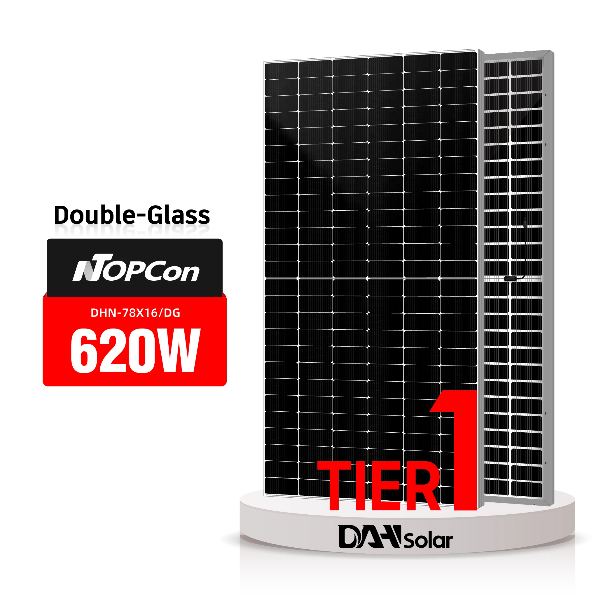 Residential Solar Panels Manufacturer - 620W-630W TOPCon Double Glass DAH