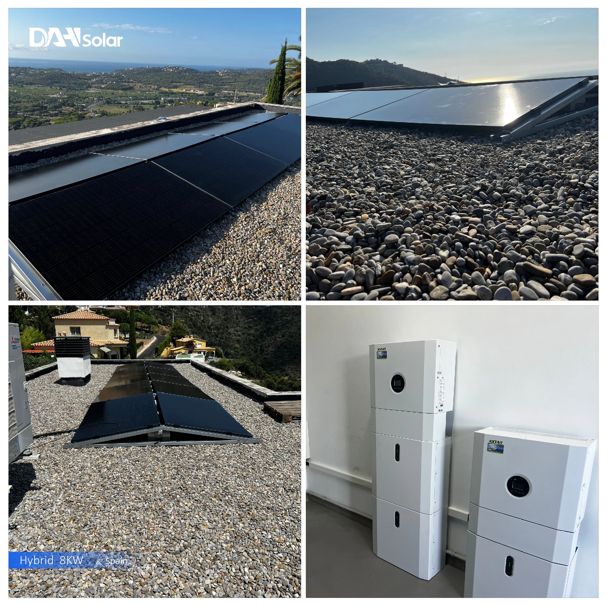 Residential Home Solar Energy Storage System - 3KW-10KW Roof Mounting Hybrid on Grid DAH