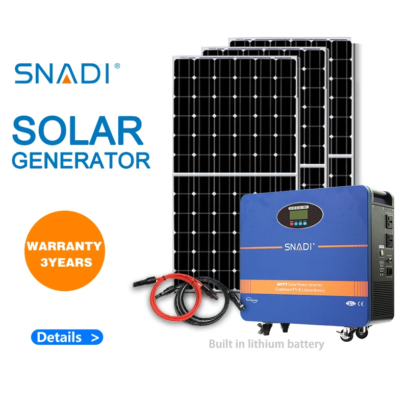 10000W Hybrid Solar Power System with 100Ah LiFePO4 Battery for Homes, Offices, and Small Businesses - SNADI
