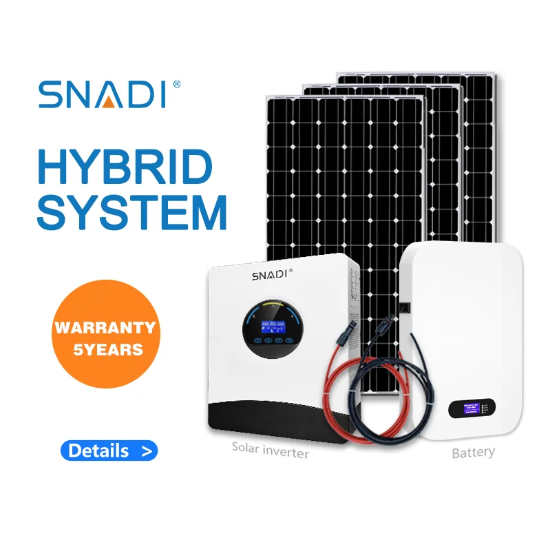 10000W Hybrid Solar Power System with 100Ah LiFePO4 Battery for Homes, Offices, and Small Businesses - SNADI