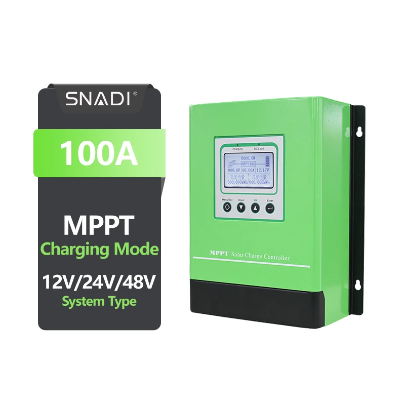 12V/24V/48V 100A MPPT Solar Charge Controller with 150VDC Input for Homes and Businesses - SNADI