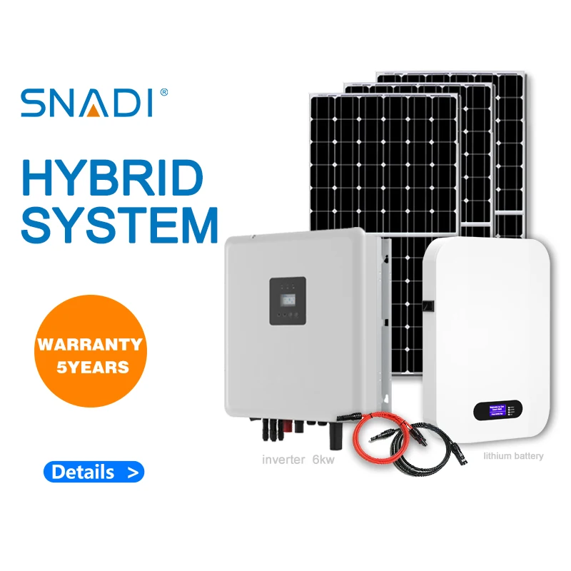 10000W Hybrid Solar Power System with 100Ah LiFePO4 Battery for Homes, Offices, and Small Businesses - SNADI