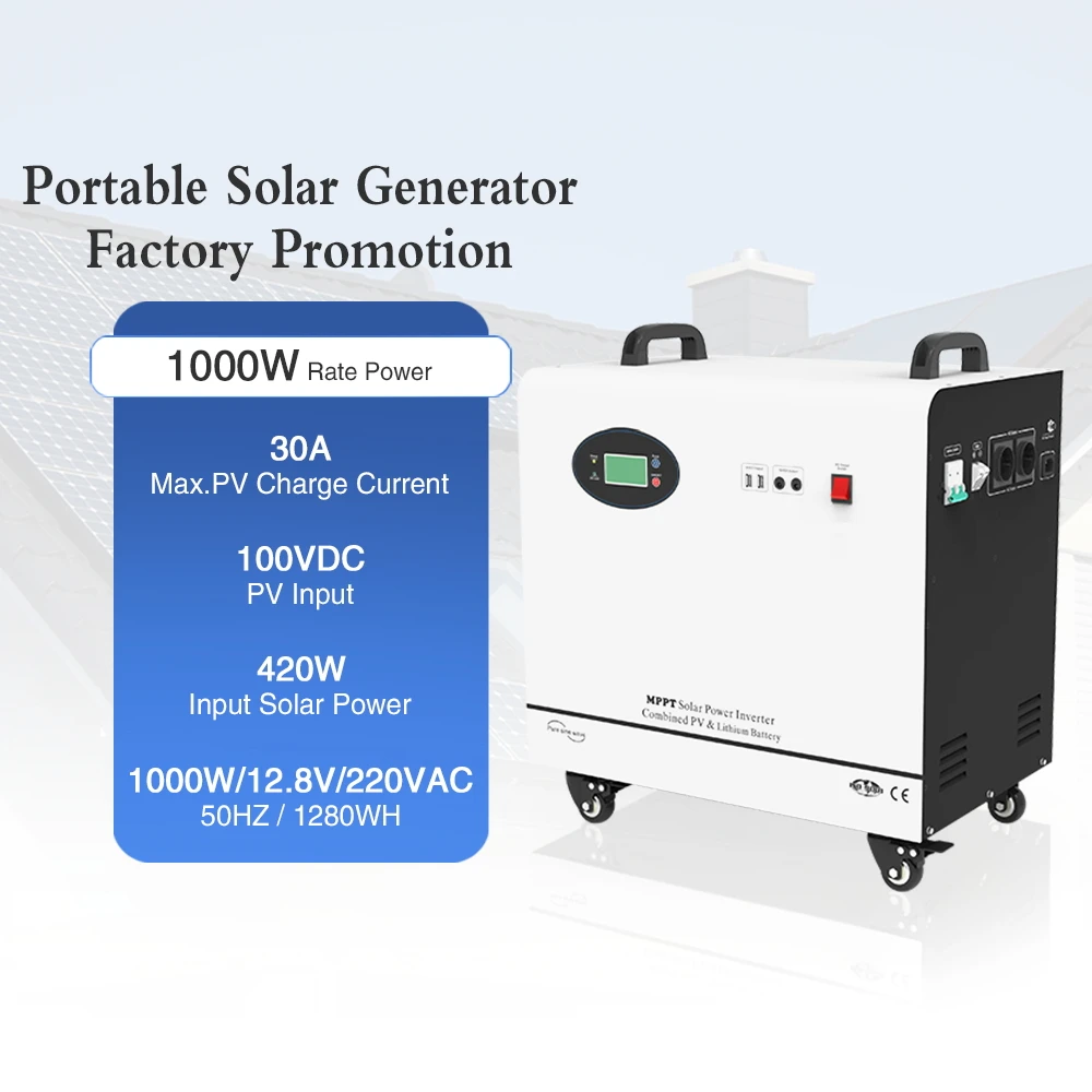 High-Efficiency Portable Power Station 1kW 1280Wh Solar Generator for Home Backup and Outdoor Use - SNADI