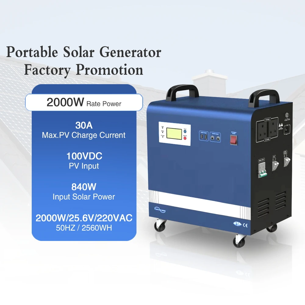 Portable Power Station 2000W 24V  Electric Solar Portable Generatorsr for Home Use - SNADI