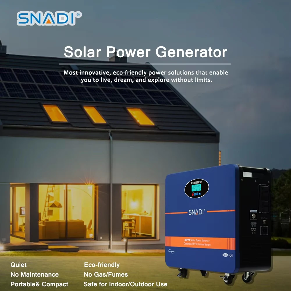 1200W All-in-One Portable Solar Power Generator with Battery - Home Off-Grid  SNADI