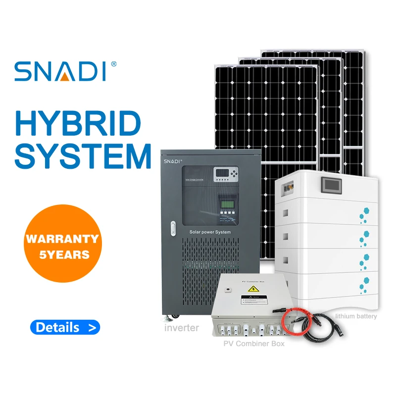 10000W Hybrid Solar Power System with 100Ah LiFePO4 Battery for Homes, Offices, and Small Businesses - SNADI