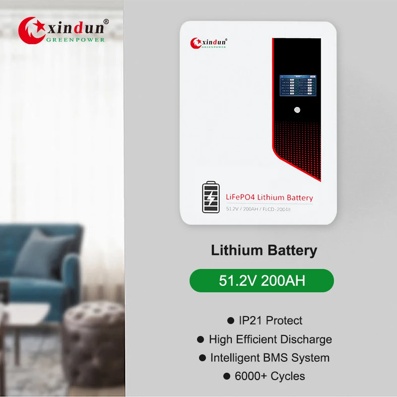 Rechargeable LiFePO4 Battery 10kW 48V/51.2V 100Ah-280Ah for Home Energy Storage Xindun