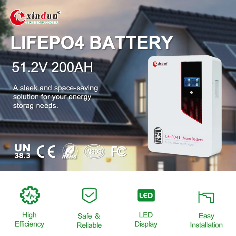 Rechargeable LiFePO4 Battery 10kW 48V/51.2V 100Ah-280Ah for Home Energy Storage Xindun