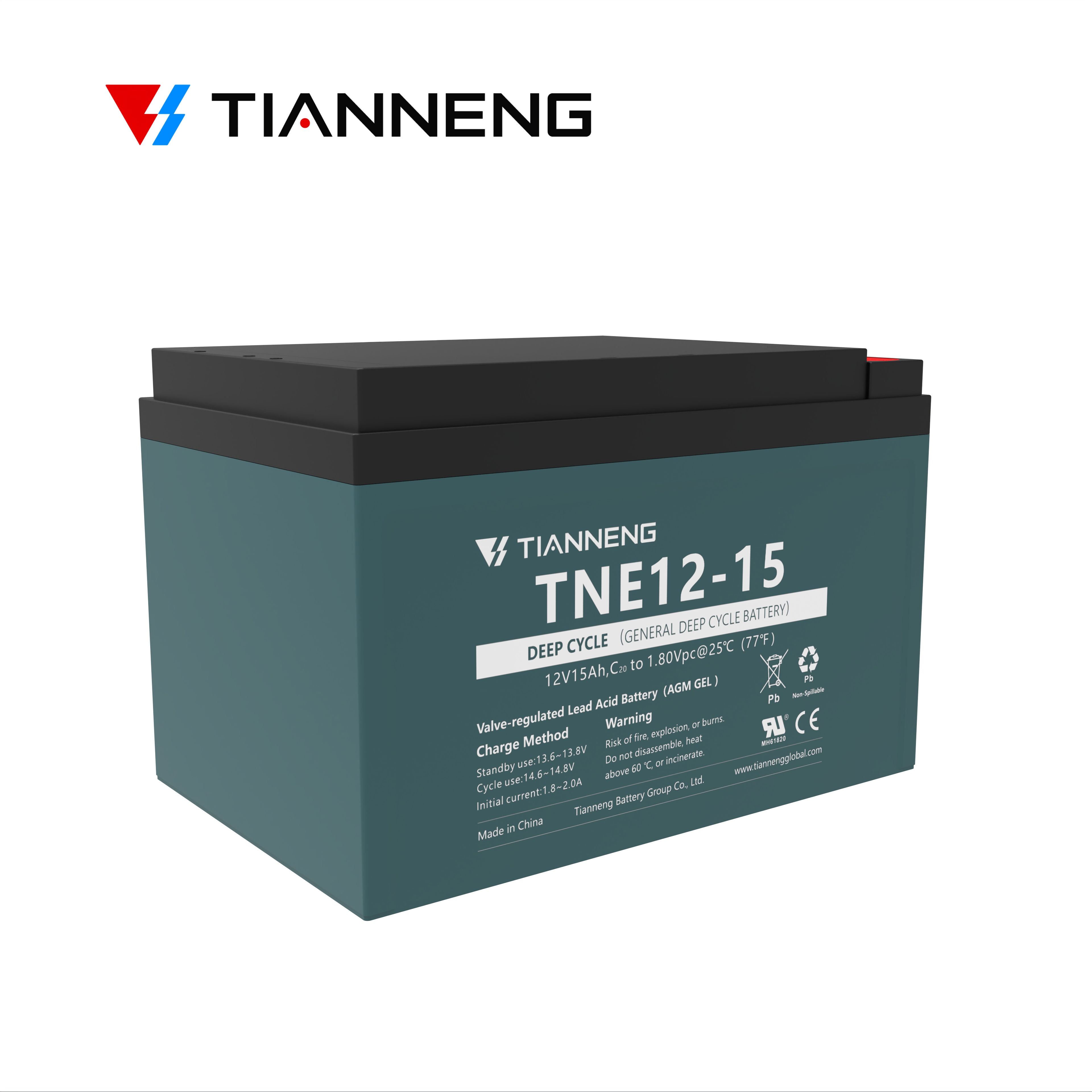 Tianneng TNE 12-15 General Deep Cycle 12v 15ah Motive Lead Acid Battery