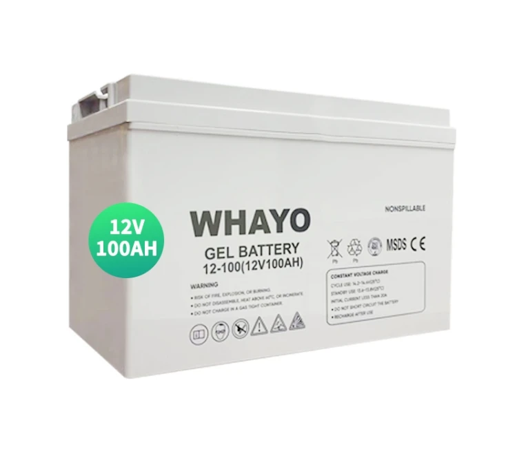 12V 100Ah AGM Gel Lead Acid Battery for UPS and Solar Energy Systems - Whayo