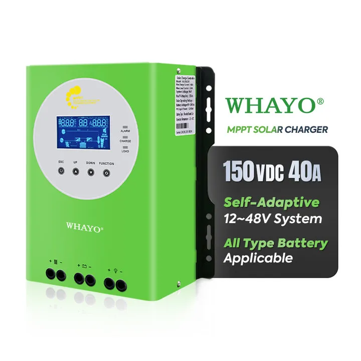 40A MPPT Solar Charge Controller for 12V Solar Systems - High Efficiency & Smart Features - Whayo