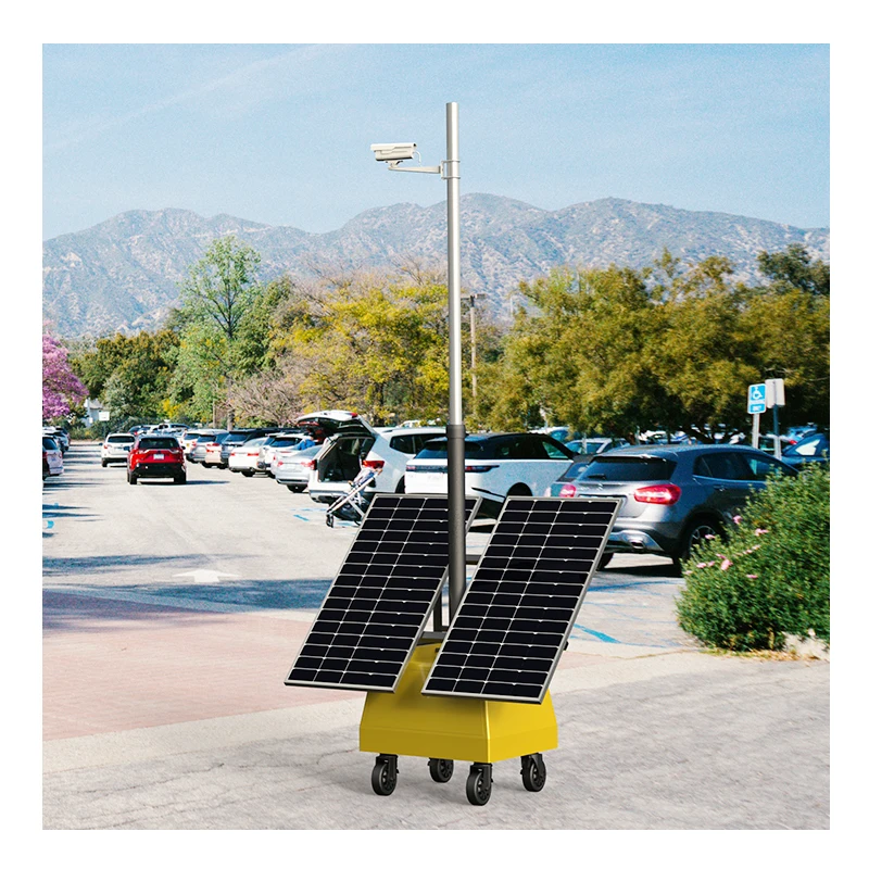 Zemu High-Capacity Mobile Solar Surveillance Trailer - Industrial Security with Solar Backup & PWM Controller
