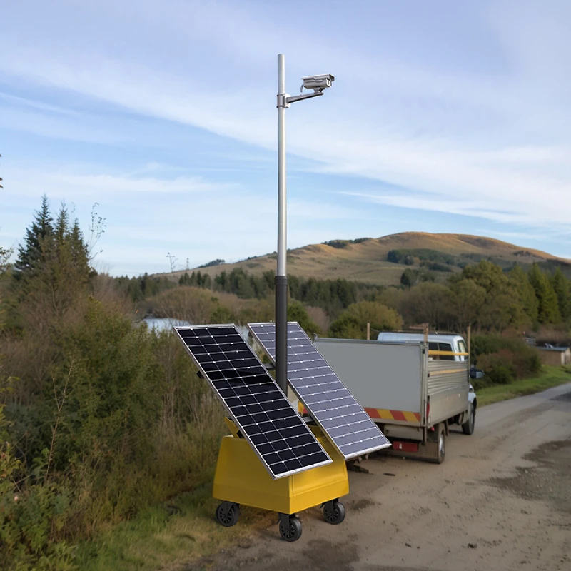 Zemu Mobile Solar Trailer - 3600Wh Battery, 220V Output for Off-Grid Power & Surveillance
