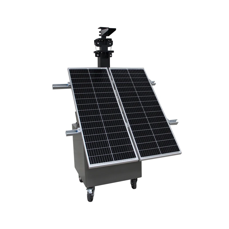 Zemu Industrial Emergency Power Trailer - Hybrid Solar Backup with Lithiumion  Battery for Surveillance