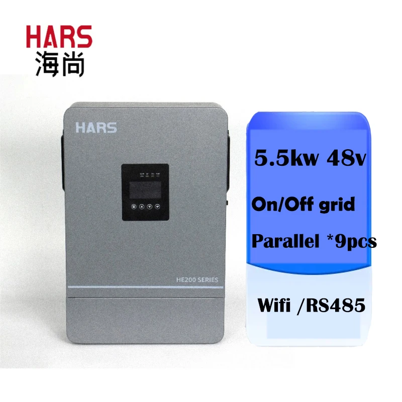 HARS 5.5KW 48V Hybrid Solar Inverter - 220V/380V, MPPT, Dual Output, WIFI for Homes & Businesses