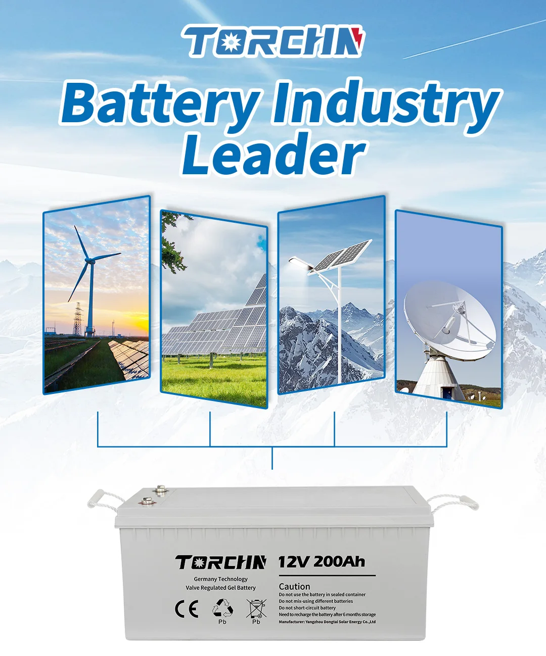 12V 200AH Gel RV Battery - Maintenance-Free AGM Lead Acid Battery | TORCHN