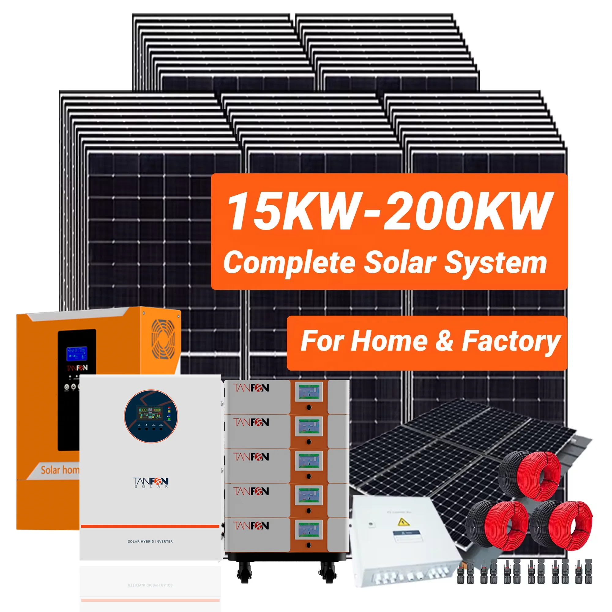 12kW On-Grid Solar Energy System 5kWh-10kWh Storage Battery 240V Kits Tanfon