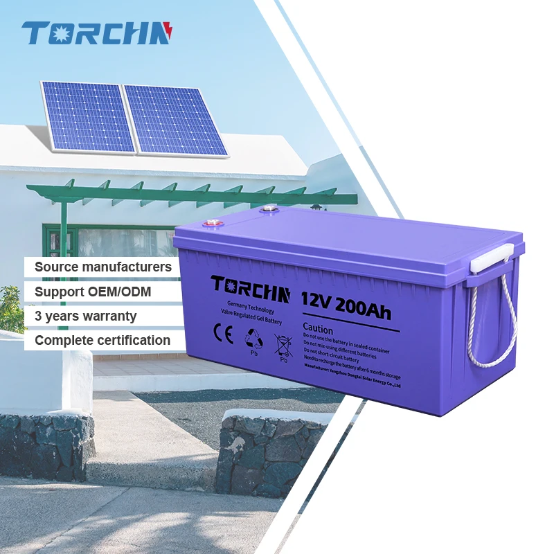 12V 200AH Deep Cycle Solar Gel Battery for Energy Storage | TORCHN