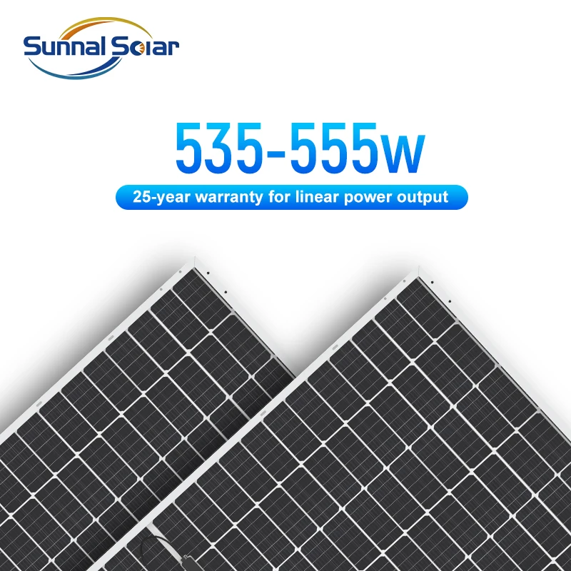 535W-555W Double Glass Monocrystalline Solar Panels | 182mm 144 Cells | SUNNAL