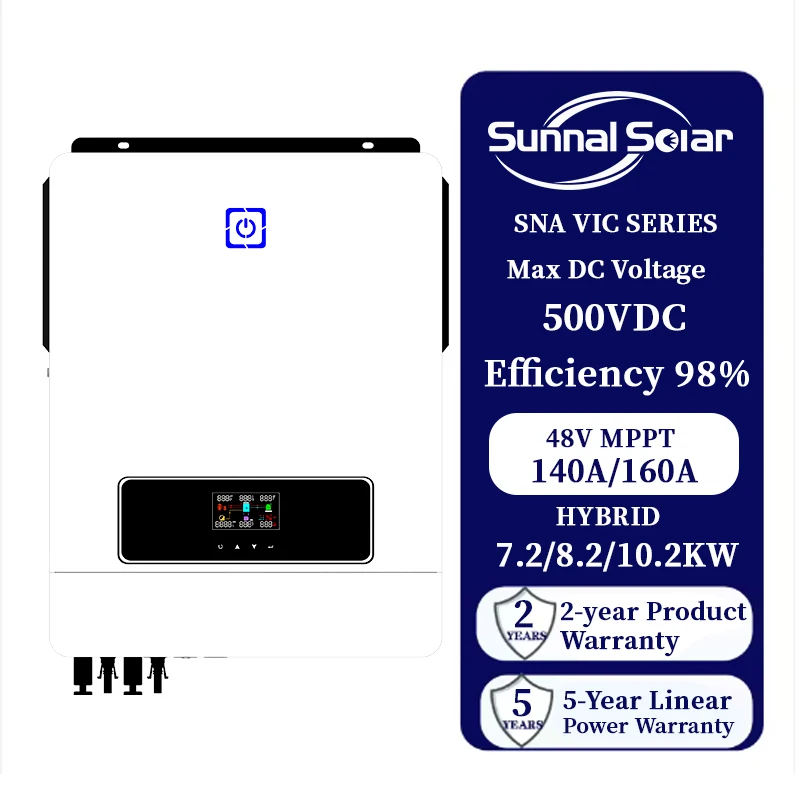8KW-10.2KW Plug and Play Off-Grid Hybrid Solar Inverter | Dual MPPT | SUNNAL