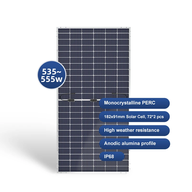 535W-555W Double Glass Monocrystalline Solar Panels | 182mm 144 Cells | SUNNAL