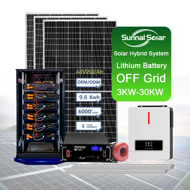 5kW-50kW Hybrid Solar Energy System | Ground Mount for Home & RV | SUNNAL