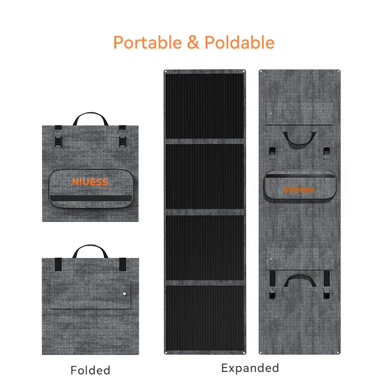 High-Cost-Effective 100W Camping Solar Panel for Portable Power Stations - Niuess