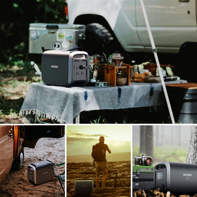 1200W All-in-One Portable Power Station with Solar Charging - Ideal for Camping & Home Use - Niuess