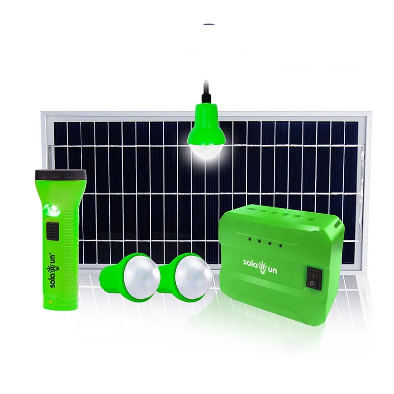 Portable Home Lighting Power System with 10W Solar Panel & Phone Charger - Off-Grid Areas by Solarun